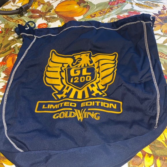 GL1200 Limited Edition Gold Wing Drawstring Helmet Bag Motorcycle Blue 14” X16” - Picture 1 of 4